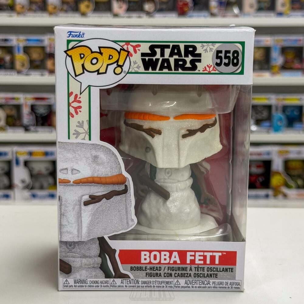 Funko Pop Star Wars Boba Fett Christmas Snowman 558 Bounty Hunter Vinyl Figure